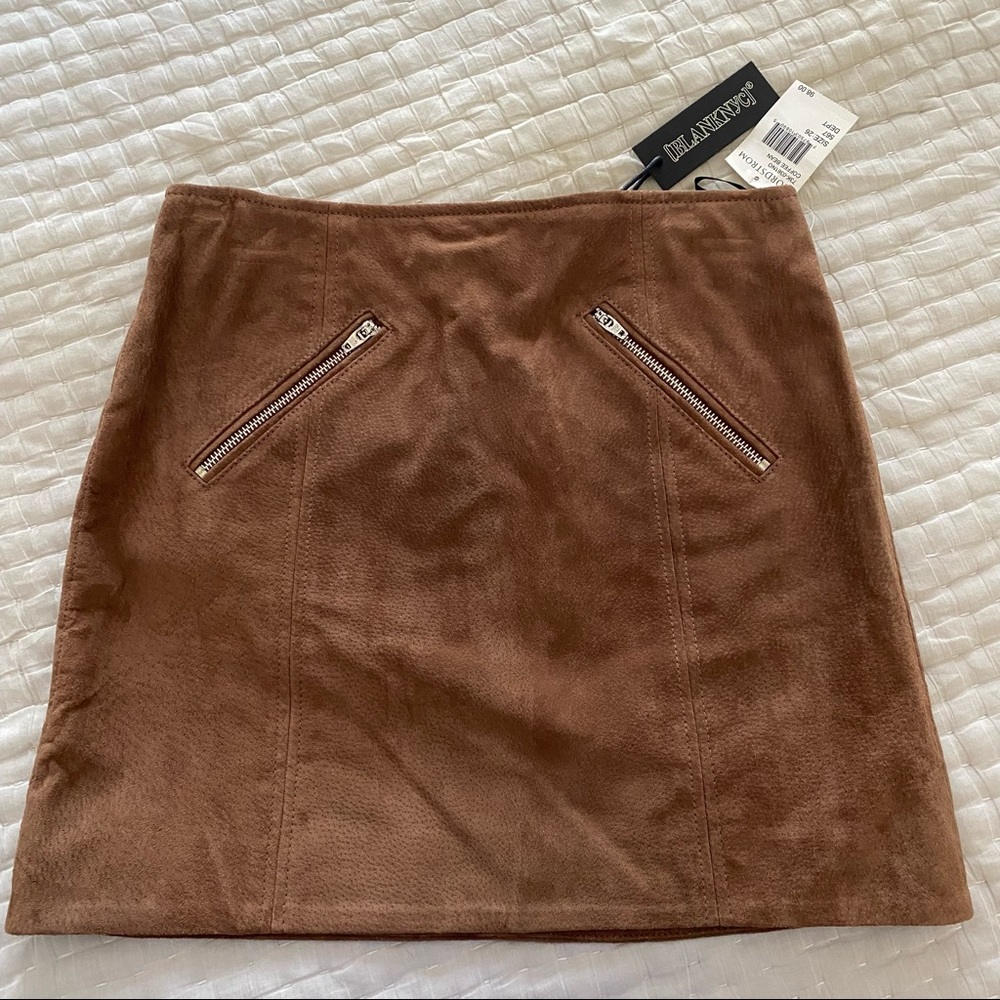 NWT Blank NYC Leather Suede Mini Skirt size 26